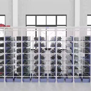 Ceiling-mounted smart section bar stereoscopic metal plate storage warehouse