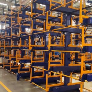 Heavy-Duty Crank-Out Cantilever Racking System for Pipe Storage