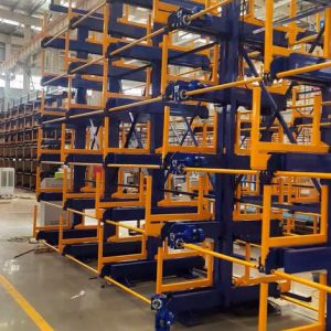 Heavy-Duty Crank-Out Cantilever Racking System for Pipe Storage