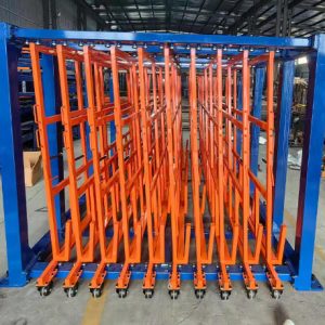 Industrial Adjustable Vertical Roll-Out Racks for Sheet Metal