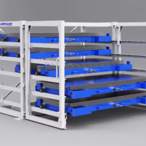 Lockable Foldable 5-Layer Anti-Rust Sheet Metal Storage Rack - High Load Capacity for Automotive Parts Warehouse