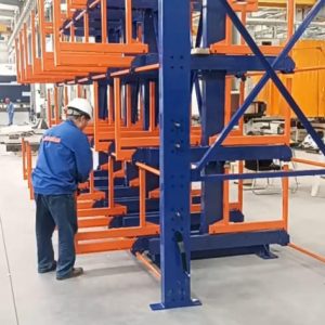 PVC Pipe Storage Cantilever Rack – Electric & Manual Foldable Heavy-Duty Steel Rack for Industrial Warehouses
