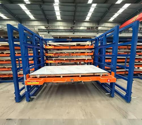 Hand-Cranked Metal Sheet Slide-in Shelving Unit for Industrial Storage Needs