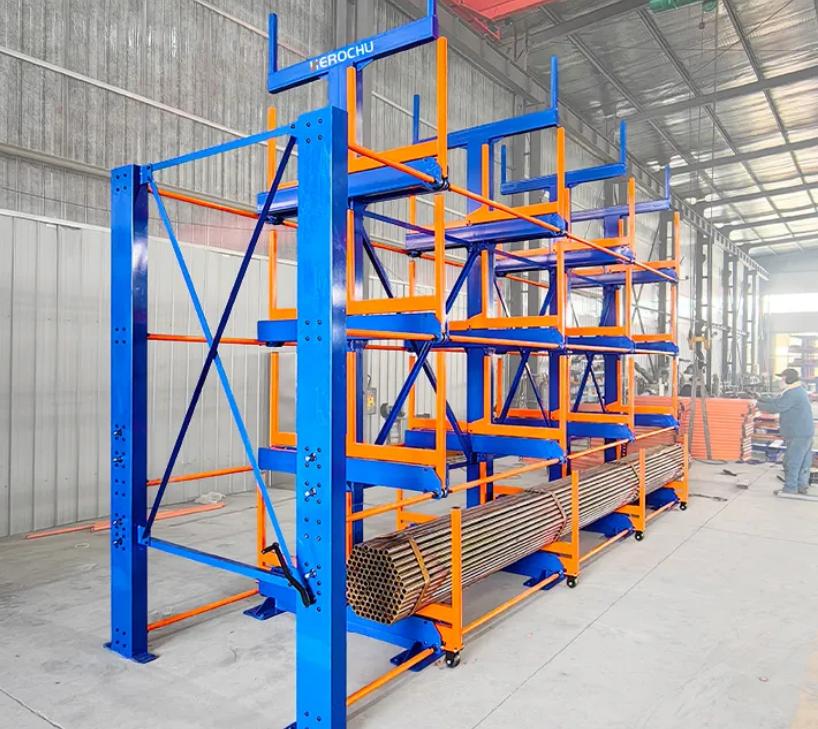 Heavy Duty Telescopic Cantilever Rack for Long Steel Tube Storage