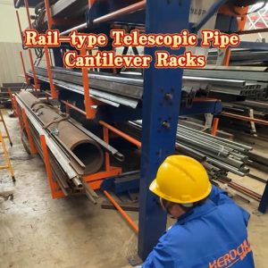 Telescopic Cantilever Long Materials Shelves | Herochu Heavy-Duty Racking for Steel and Aluminum Profiles