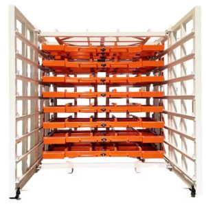 Heavy-Duty Roll-Out Steel Plate Shelves for Metalworking Shops | Herochu Solutions