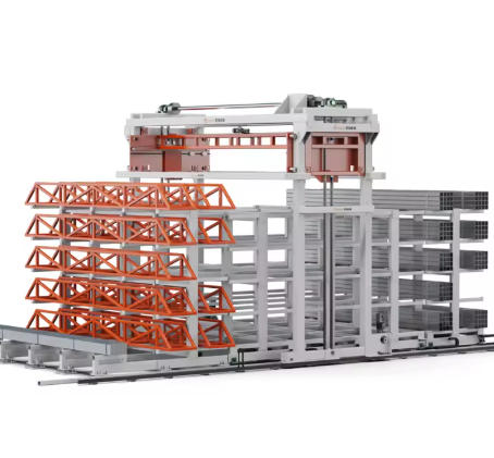 Automatic Vertical Roll Profile Tower: Intelligent Loading & Unloading for Bars, Tubes & Cargo Storage