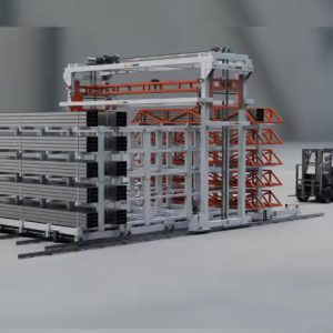 Automatic Vertical Roll Profile Tower: Intelligent Loading & Unloading for Bars, Tubes & Cargo Storage