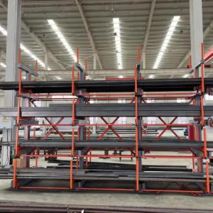 Large Load Capacity Warehouse Storage – Heavy Duty Cantilever Metal Shelves for Tubular Storage