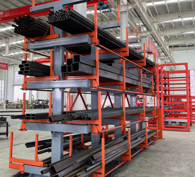 Metal Pipe Warehouse Storage Rack – Heavy-Duty Cantilever Design for Industrial Efficiency