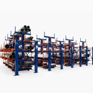 Heavy Duty Hand Cranked Long Pipe Rack – Industrial Crank-Out Cantilever Rack by Herochu