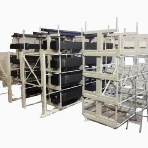 Industrial Crank-Out Pipe Racks for Heavy Steel Pipe Storage
