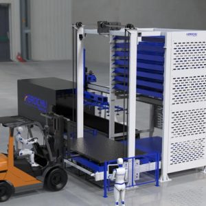 Sheet Metal Material Storage with Integrated Loading – Herochu Compact Tower Series