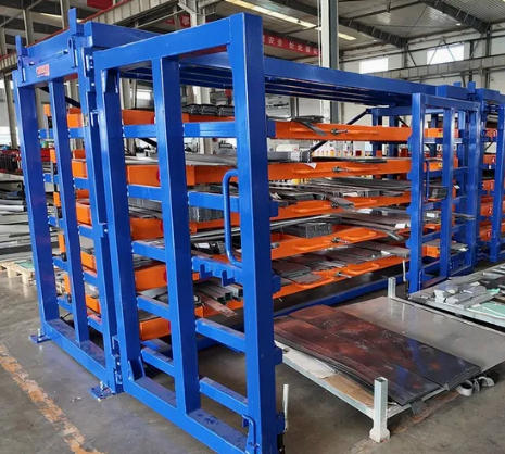 Industrial Metal Rack with Pull-out Drawers for Heavy Sheet Metal Storage