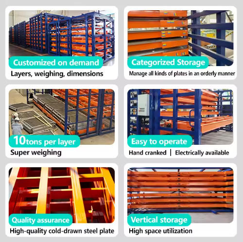 Electric Powered Industrial Steel Sheet Rack – Motorized Full-Extension Drawers up to 20 Tons per Level