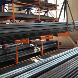 Telescopic Cantilever Shelving for Pipe Storage with Overhead Crane Integration