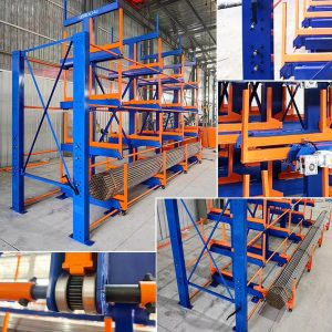 Telescopic Arms Carbon Steel Industrial Long Pipe Steel Bar Storage System by Herochu
