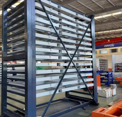 Forklift-Accessible Sheet Storage Rack – Herochu Vertical System for 2–6 Ton Loads