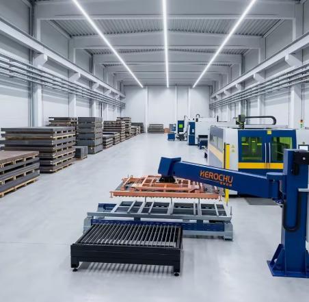 Sheet Metal Handling Manipulator | Herochu Servo Swing Arm for Laser Cutting Lines