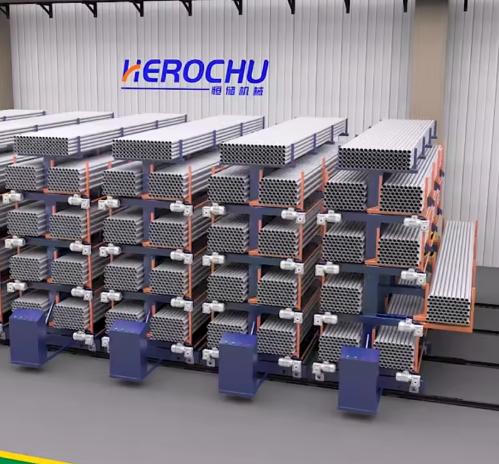 Rail-Type Telescopic Cantilever Shelves – Space-Saving Storage for Overhead Crane Operations