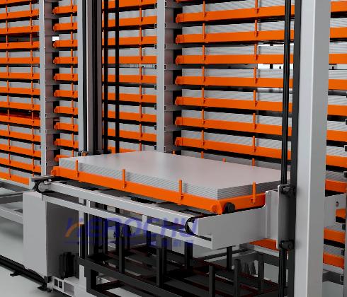Multi-tower single-row intelligent three-dimensional sheet material storage