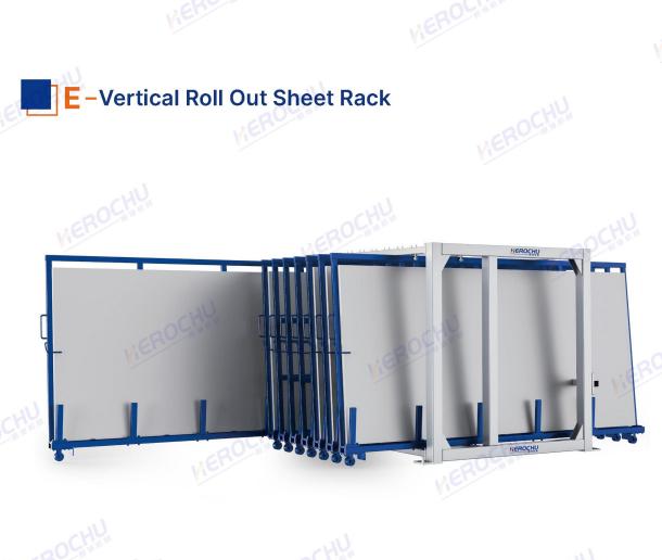 High Density Vertical Roll Out Sheet Metal Rack | Herochu Industrial Storage