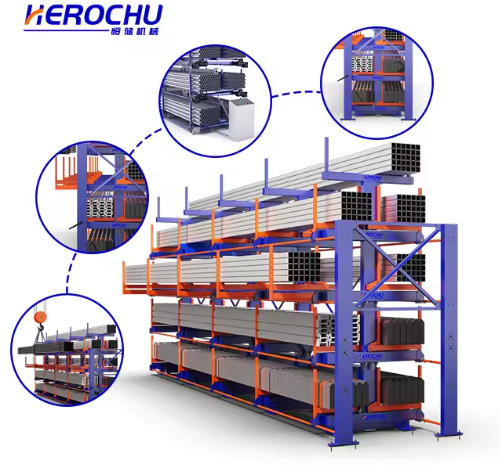 Industrial Steel Tube Storage Rack with Cantilever Design – High-Strength, High-Density Storage