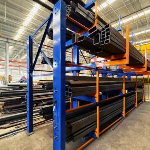 Heavy Duty Telescopic Cantilever Shelving 8T/Layer Capacity for 6-Meter Long Pipes Bundles