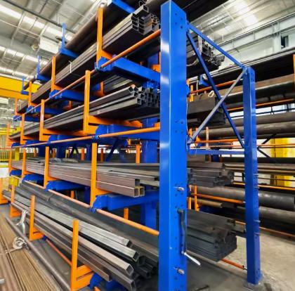 Heavy Duty Telescopic Cantilever Shelving 8T/Layer Capacity for 6-Meter Long Pipes Bundles