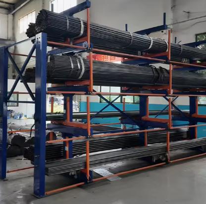 Industrial Steel Tube Storage Rack with Cantilever Design – High-Strength, High-Density Storage