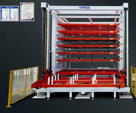 Fully Automated Vertical Wooden Boards Storage System for Woodworking Factory Automation