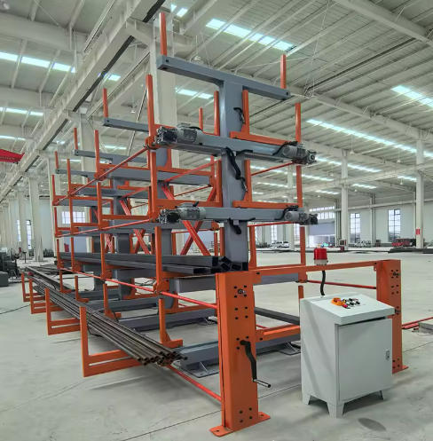 Heavy-Duty Cantilever Rack for Industrial Pipe Storage