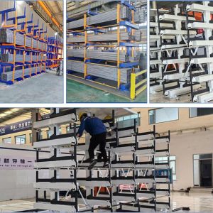 Heavy-Duty Cantilever Rack for Industrial Pipe Storage