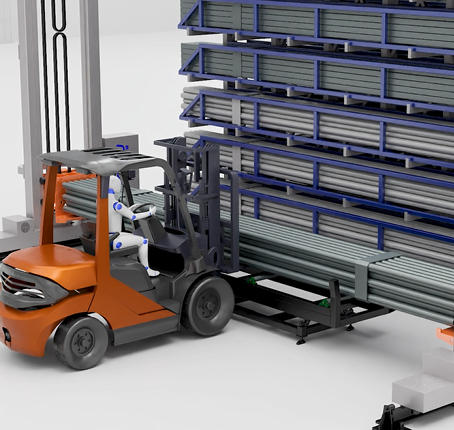Heavy-Duty Automated Storage & Retrieval System (ASRS) for Steel Pipe, Rebar & Long Profiles
