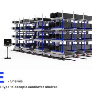 Heavy-Duty Rail-Type Telescopic Cantilever Racks for Long Material Storage