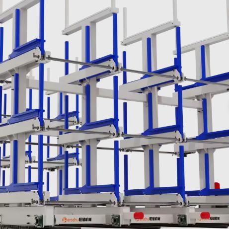 Heavy-Duty Rail-Type Telescopic Cantilever Racks for Long Material Storage