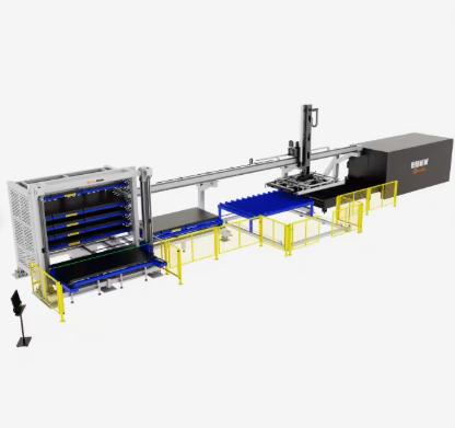 Gantry Sheet Loader/Unloader with Vertical Storage Racks for CNC Laser Cutting