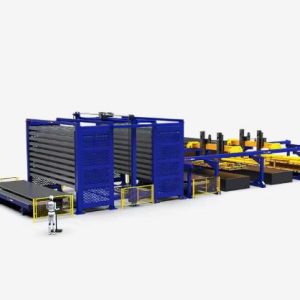 Gantry Sheet Loader/Unloader with Vertical Storage Racks for CNC Laser Cutting