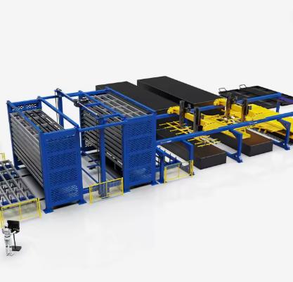 Automated Vertical Sheet Storage Tower & Loading System for Fiber Laser Cutters