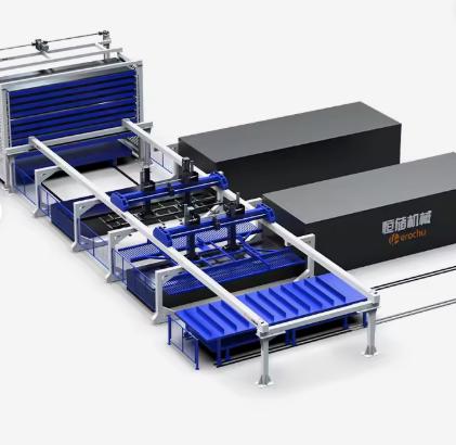 Automated Vertical Sheet Storage Tower & Loading System for Fiber Laser Cutters