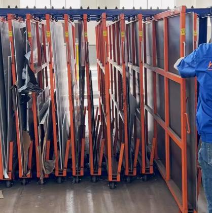 Heavy-Duty Vertical Roll-Out Sheet Rack for Scrap Metal