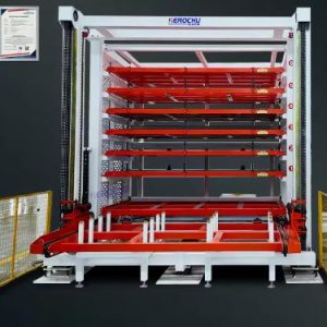 Automated Tower Storage for Panels and Sheet Metal Feeding Laser Lines