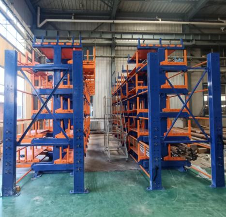 Track-Mobile Cantilever Storage Rack for Steel Bars & Profiles