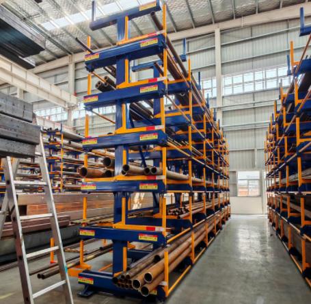 Telescopic Cantilever Rack for Pipe Storage: 3-Ton Capacity, 6m Bundles