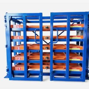 Motorized Drawer Storage Rack for Steel & Aluminum Sheets – Workshop & Factory Solution