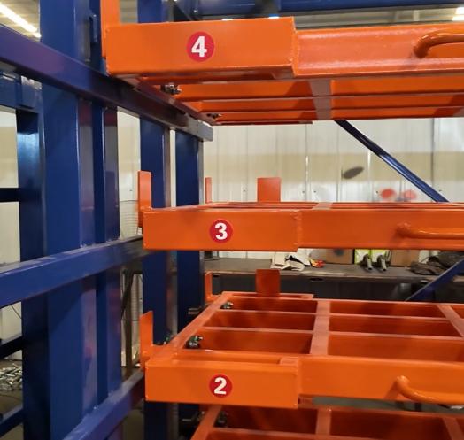 Vertical Sheet Metal Storage Rack 1500×3000mm Hand Crank 6-Layer
