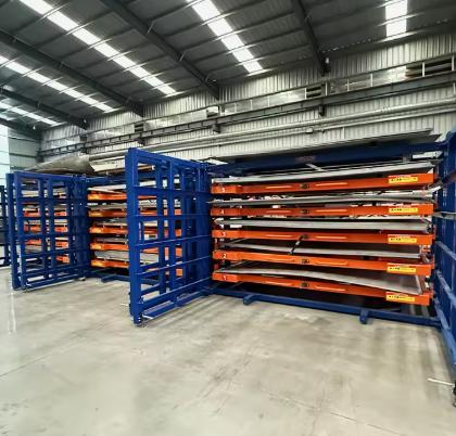 Heavy-Duty Hand-cranked Roll-Out Sheet Metal Storage Racking System