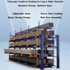 Heavy Duty Double-Sided Steel Rebars 12 m Storage Rack
