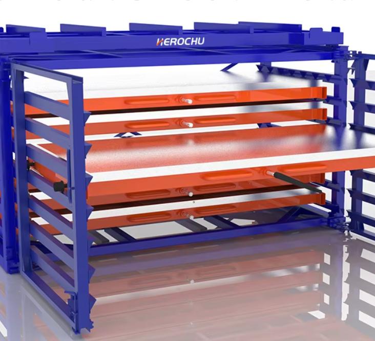 Heavy-Duty Hand-Cranked Roll-Out Sheet Metal Storage Racking System