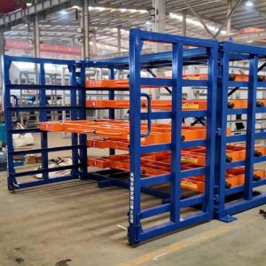 Manual Roll Out Sheet Metal Rack with Roll Out Shelves